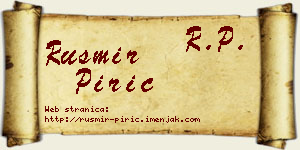 Rusmir Pirić vizit kartica